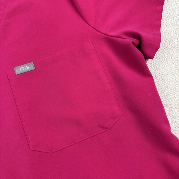Figs Catarina One Pocket Scrub Top Women's Small Ultra Rose Pink PO#2926 FW1000N - Picture 3 of 12